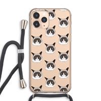 CaseCompany It's a Purrr Case: iPhone 11 Pro Max Transparant Hoesje met koord