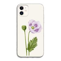 CaseCompany Purple poppy: iPhone 11 Transparant Hoesje