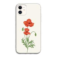 CaseCompany Red poppy: iPhone 11 Transparant Hoesje