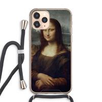 CaseCompany Mona Lisa: iPhone 11 Pro Max Transparant Hoesje met koord