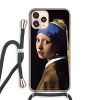 CaseCompany The Pearl Earring: iPhone 11 Pro Max Transparant Hoesje met koord