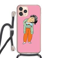 CaseCompany Visknuffel: iPhone 11 Pro Max Transparant Hoesje met koord