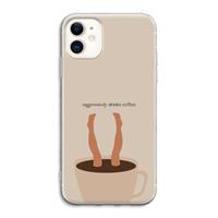 CaseCompany Aggressively drinks coffee: iPhone 11 Transparant Hoesje