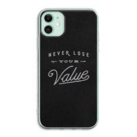 CaseCompany Never lose your value: iPhone 11 Transparant Hoesje