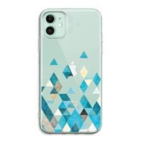 CaseCompany Gekleurde driehoekjes blauw: iPhone 11 Transparant Hoesje