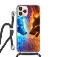 CaseCompany Fire & Ice: iPhone 11 Pro Max Transparant Hoesje met koord