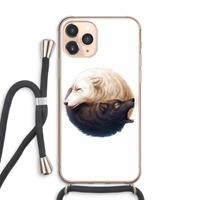 CaseCompany Yin Yang Wolves: iPhone 11 Pro Max Transparant Hoesje met koord