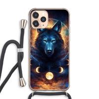 CaseCompany Wolf Dreamcatcher: iPhone 11 Pro Max Transparant Hoesje met koord