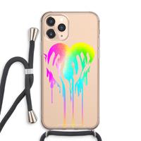 CaseCompany Hold My Heart: iPhone 11 Pro Max Transparant Hoesje met koord