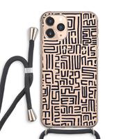 CaseCompany Moroccan Print: iPhone 11 Pro Max Transparant Hoesje met koord