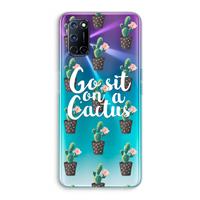 CaseCompany Cactus quote: Oppo A92 Transparant Hoesje