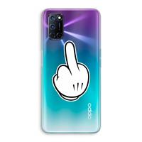 CaseCompany Middle finger white: Oppo A92 Transparant Hoesje