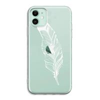 CaseCompany Pluim: iPhone 11 Transparant Hoesje