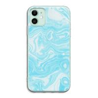 CaseCompany Waterverf blauw: iPhone 11 Transparant Hoesje