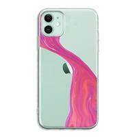 CaseCompany Paarse stroom: iPhone 11 Transparant Hoesje