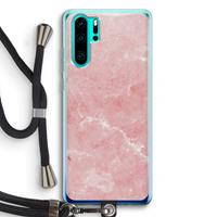CaseCompany Roze marmer: Huawei P30 Pro Transparant Hoesje met koord