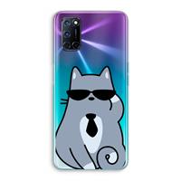 CaseCompany Cool cat: Oppo A92 Transparant Hoesje