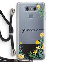CaseCompany Gele bloemen: LG G6 Transparant Hoesje met koord