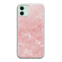CaseCompany Roze marmer: iPhone 11 Transparant Hoesje