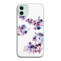 CaseCompany Waterverf bloemen: iPhone 11 Transparant Hoesje