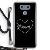 CaseCompany Friends heart black: LG G6 Transparant Hoesje met koord
