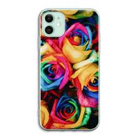 CaseCompany Neon bloemen: iPhone 11 Transparant Hoesje