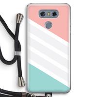 CaseCompany Strepen pastel: LG G6 Transparant Hoesje met koord