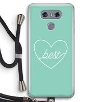 CaseCompany Best heart pastel: LG G6 Transparant Hoesje met koord