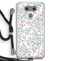 CaseCompany Sierlijke bloemen: LG G6 Transparant Hoesje met koord