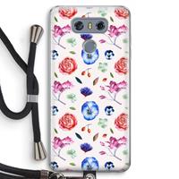 CaseCompany Bloemetjes: LG G6 Transparant Hoesje met koord