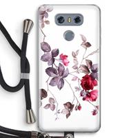 CaseCompany Mooie bloemen: LG G6 Transparant Hoesje met koord