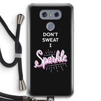 CaseCompany Sparkle quote: LG G6 Transparant Hoesje met koord