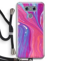 CaseCompany Paarse stroom: LG G6 Transparant Hoesje met koord