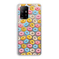 CaseCompany Pink donuts: Oppo A95 5G Transparant Hoesje