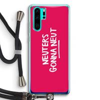 CaseCompany Neuters (roze): Huawei P30 Pro Transparant Hoesje met koord