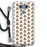 CaseCompany Poop emoji: LG G6 Transparant Hoesje met koord