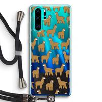 CaseCompany Alpacas: Huawei P30 Pro Transparant Hoesje met koord