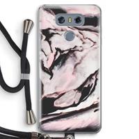 CaseCompany Roze stroom: LG G6 Transparant Hoesje met koord