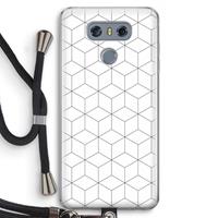 CaseCompany Zwart-witte kubussen: LG G6 Transparant Hoesje met koord