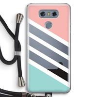 CaseCompany Strepen pastel: LG G6 Transparant Hoesje met koord