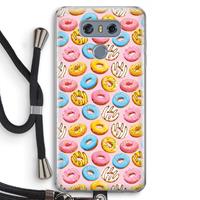 CaseCompany Pink donuts: LG G6 Transparant Hoesje met koord