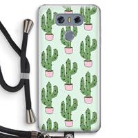 CaseCompany Cactus Lover: LG G6 Transparant Hoesje met koord