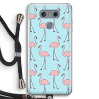 CaseCompany Anything Flamingoes: LG G6 Transparant Hoesje met koord