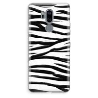 CaseCompany Zebra pattern: LG G7 Thinq Transparant Hoesje