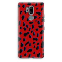 CaseCompany Red Leopard: LG G7 Thinq Transparant Hoesje