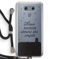 CaseCompany Confetti: LG G6 Transparant Hoesje met koord