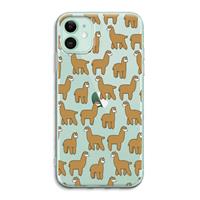 CaseCompany Alpacas: iPhone 11 Transparant Hoesje