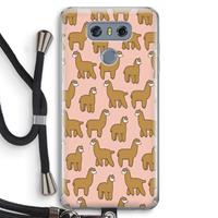 CaseCompany Alpacas: LG G6 Transparant Hoesje met koord