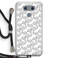 CaseCompany Zwanen: LG G6 Transparant Hoesje met koord
