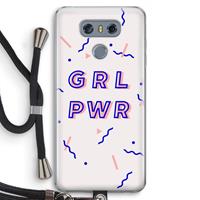 CaseCompany GRL PWR: LG G6 Transparant Hoesje met koord
